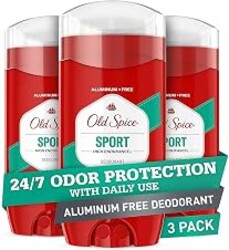 Old Spice Aluminum Free Deodorant For Men, High Endurance, 24/7 Sweat Defense & Odor Protection to Eliminate Odors, 24/7 Freshness & Lasting Scent, Sport Scent, 3.0 oz (Pack of 3)