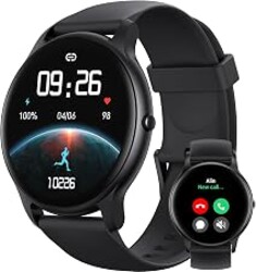 Parsonver Smart Watch for Men Women(Answer/Make Calls), Fitness Tracker | IP68 Waterproof 100+ Sport Modes, Heart Rate Sleep Monitor, Pedometer, Smartwatch for Android Phones/iPhone Compatible, Black