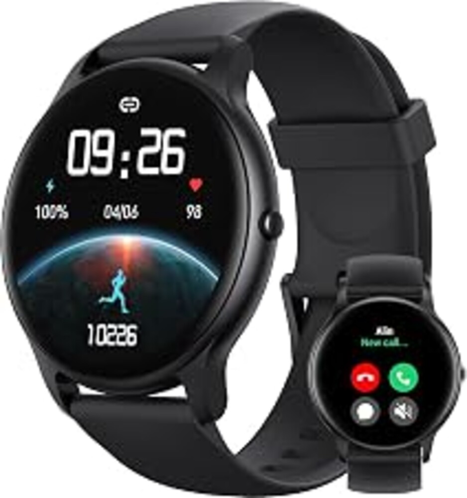 Parsonver Smart Watch for Men Women(Answer/Make Calls), Fitness Tracker | IP68 Waterproof 100+ Sport Modes, Heart Rate Sleep Monitor, Pedometer, Smartwatch for Android Phones/iPhone Compatible, Black
