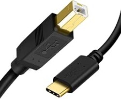 CableCreation USB B to USB C Printer Cable 6.6FT, Type B to Type C Cord | USB C MIDI Cable for MacBook Pro, Air, Yamaha Casio Digital Piano, MIDI Keyboard, DJ Controller, DAC to iPad-2M, Black