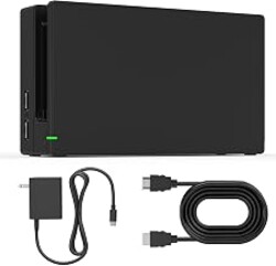 Dock Station for Switch/Switch OLED, Replacement 3-in-1 TV Dock Set with Original IC Module, AC Charger & High-Speed HDMI Cable for 1080P HD Output & Console Charging（Not Compatible with Switch 2）