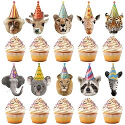 Abilat 40 Pcs Safari Animals Cupcake Top