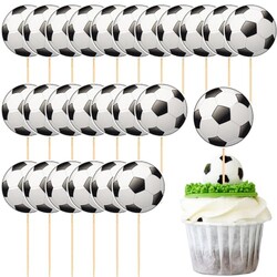 Abilat 40 Pcs Soccer Cupcake Toppers Soc