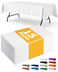 Niuara White Plastic Table Cloth Rectang