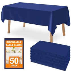 RowinsyDD Blue Plastic Tablecloth，Plasti