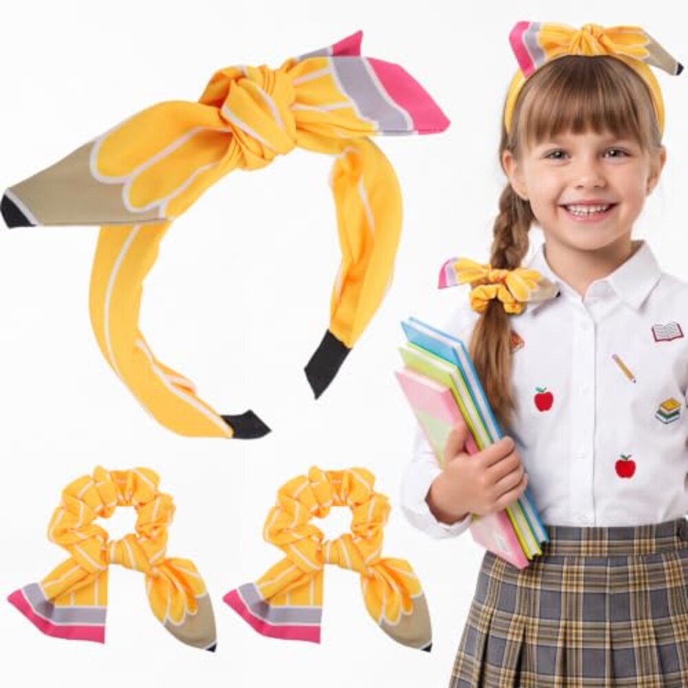 Back to School Pencil Headband and Girls
