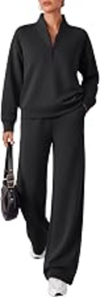 EFAN Womens Sweatsuits 2 Piece Lounge Sweat Sets Modal Blend Tracksuits | Comfort stretch fabric, airport travel matching set, fall outfits, mock neck half zip pullover sweatshirt, loungwear 2026