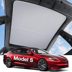 Wigoo for Tesla Model S Accessories Sunshade Roof, Interior Gray | For Model S 2021~2026, Never Sag, Nano Ice-Crystal Coatings, Heat Insulation Glass Roof Sun Shade