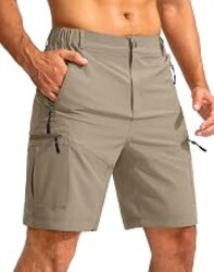 Pudolla Men's Hiking Cargo Shorts 9"/7"/11" Lightweight Outdoor Shorts for Men Trip Golf Camping Casual with 5 Zipper Pockets