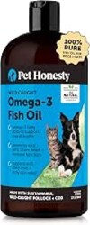 Omega 3 Fish Oil for Dogs and Cats - Liquid Fish Oil for Dogs Skin and Coat Supplement, Dog Omega 3 Fish Oil Supplement EPA + DHA, Wild Caught Pollock & Cod Oil for Dogs for Skin + Coat Health (32oz)