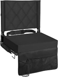 Sheenive Stadium Seats with Back Support, Padded Bleacher Seat Cushion | Wide Bleacher Chairs with Back and Cushion, Portable Folding Stadium Chair with Shoulder Strap and Storage Pockets for Games