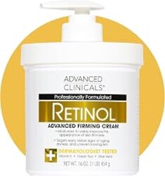Advanced Clinicals Retinol Body Lotion & Face Moisturizer | Visible Anti Aging Skin Care Retinol Body Cream For Women & Men Targets Look Of Fine Lines, Wrinkles, & Crepe Looking Dry Skin, 16 Ounce