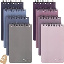 Thboxes 8 Pack Pocket Notebooks, 3 X 5 In Spiral Notepads, Lined | 60 Sheets/120 Pages Each, 80Gsm Paper, Double-Wire Binding, 8 Pastel Colors, Pocket Size for School, Office, Travel