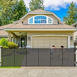250" Extra Wide Baby Gate Retractable Dog Gate for Deck/Garage/Patio/Yard | 21ft Extra Long Baby Gate Retractable Gates for Dogs, 48" Extra Tall Pet Gate Retractable Fence Outdoor Driveway Gate, Black