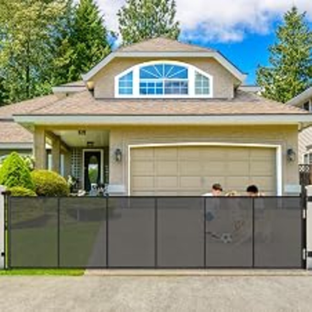250" Extra Wide Baby Gate Retractable Dog Gate for Deck/Garage/Patio/Yard | 21ft Extra Long Baby Gate Retractable Gates for Dogs, 48" Extra Tall Pet Gate Retractable Fence Outdoor Driveway Gate, Black