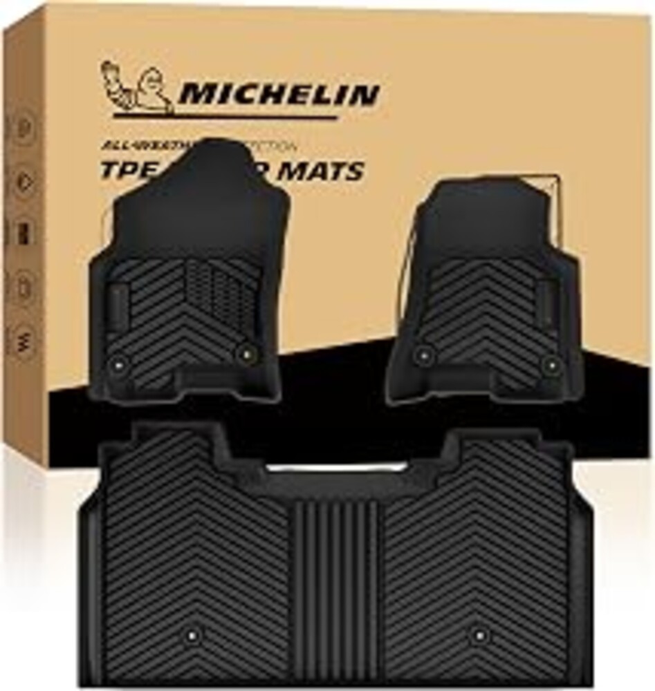 Michelin Vehicle Mats for 2019-2024 Ram 1500 Crew Cab Bucket Seat | W/Under Seat Storage, Not Fit Classic Model, All-Weather TPE Custom Fit Liner, Premier