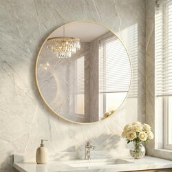 HAPPYMONT 20 Inch Gold Round Bathroom Wa