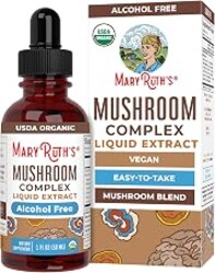 MARYRUTH'S Organic Mushroom Complex, Lion's Mane, Turkey Tail, 30 Servings | Lion's Mane, Turkey Tail, Reishi Mushroom, Shiitake Mushrooms, Alcohol Free