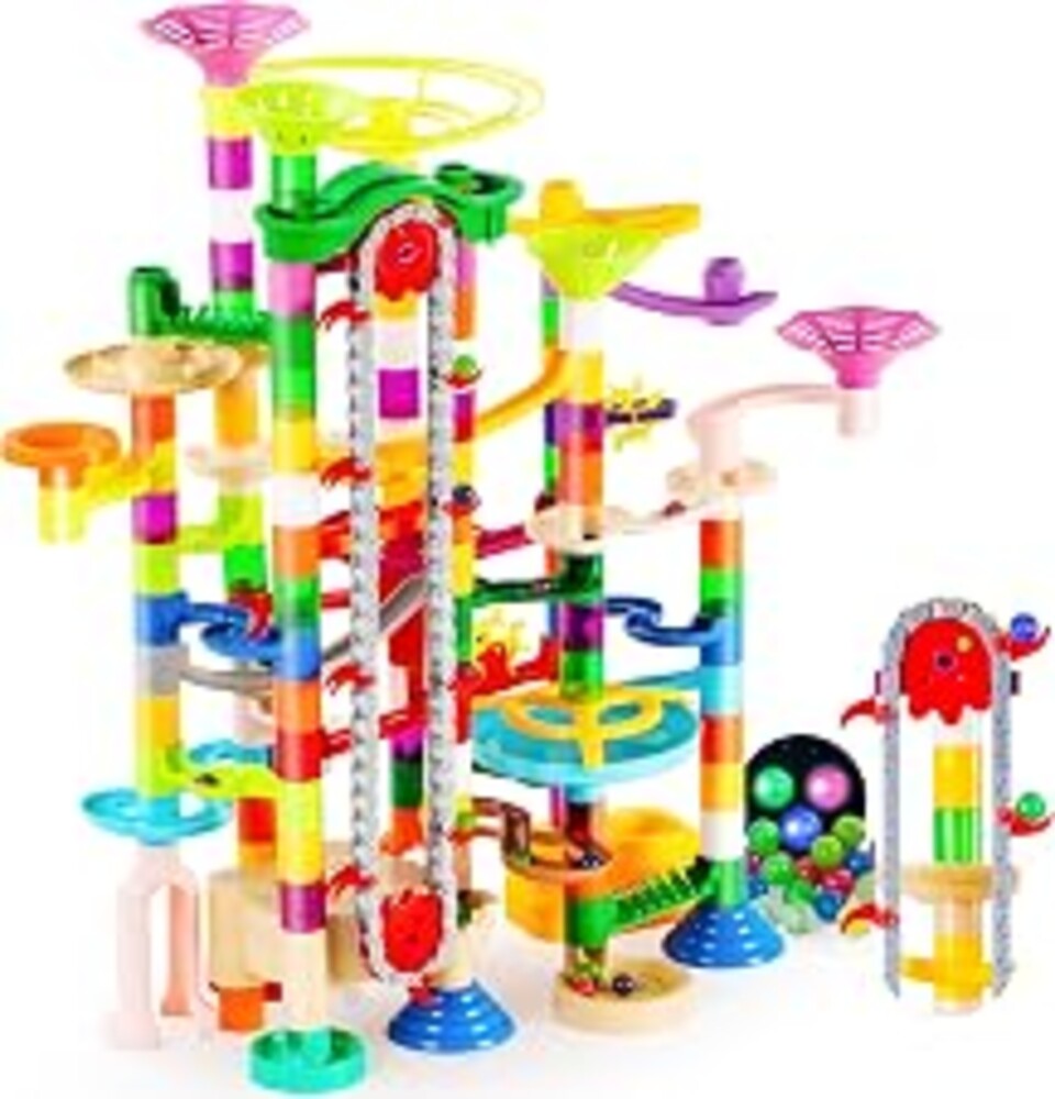 JOYIN 236PCS Glowing Marble Run with Motorized Elevator