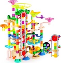 JOYIN 236PCS Glowing Marble Run with Motorized Elevator