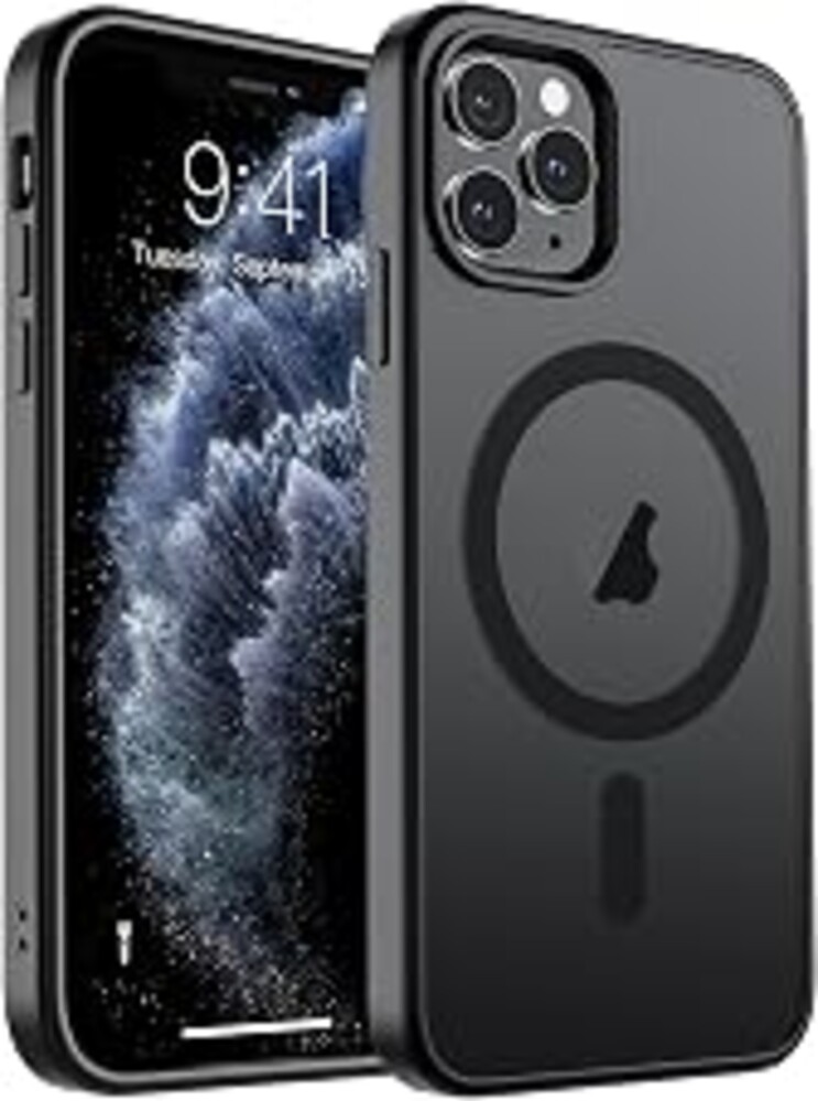 SUPFINE Magnetic for iPhone 11 Pro Max Case Black | (Compatible with MagSafe)(Military Grade Drop Protection)Shockproof Translucent Matte Phone Cover