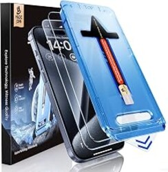 MAGIC JOHN 2 Pack for iPhone 15 Pro Glass Screen Protector 6.1 inch | Auto Dust-Elimination, Easy Installation, Bubble Free, HD Clear，9H tempered glass, Case Friendly