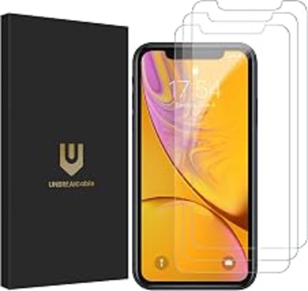 UNBREAKcable 3-Pack Screen Protector for iPhone 11/XR Tempered Glass | Shatterproof, Easy Install, 9H Hardness, 99.99% HD Clear, Bubble-Free, Anti-Fingerprint, Scratch Resistant, Case Friendly
