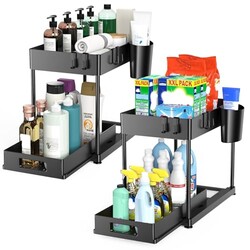 Madoalker 2 Pack Under Sink Organizer wi
