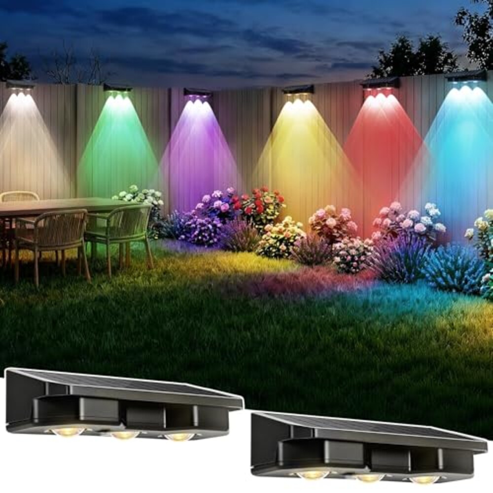 Heat Nice Solar Fence Lights Outdoor 2 P