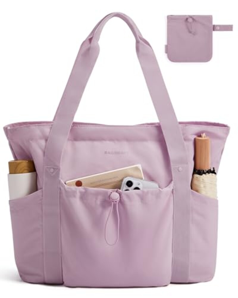 BAGSMART Foldable Tote Bag with Drawstri