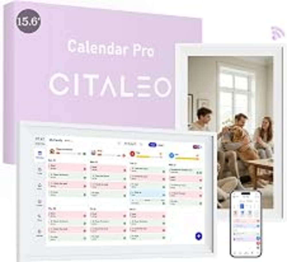 CITALEO Digital Calendar Wall Touch Screen, No subscription fees,15.6 Inch | Smart Electronic Calendar with WiFi, Chore Chart, Meal Planner, Voice Record, AI Photo Repair, Wall/Desk Mount, Gift for Mom