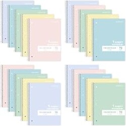 ONAVIA 1 Subject Spiral Notebook College Ruled Bulk, 140 Pages, Assorted | 70 Sheets, 8 x 10.5 in, 20 Pack School Notebooks, Spiral College Ruled Notebook, Students, Classroom