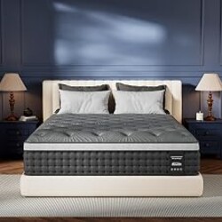 Firm Queen Mattress 12 inch,Luxury Cooling Hybrid Queen Mattress in a Box | Hotel-Collection 5-Zoned Support for Spinal Alignment & Back Pain Relief, Fiberglass-Free & CertiPUR-US, 365-Night Trial