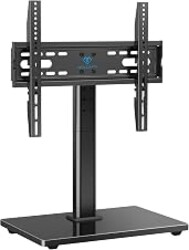 PERLESMITH Universal TV Stand Legs for 32-70 inch TVs to 99lbs with Mount | 8 Height adjustable, Tempered glass base, Fixed, Max VESA 400x400mm, Livingroom & Bedroom, PSTVS04