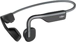 SHOKZ OpenMove - Open-Ear Bluetooth Sport Headphones - Bone Conduction Wireless Earphones - Sweatproof for Running and Workouts, with Sticker Pack (Grey) | Open ear design; PremiumPitch sound; 6H battery and quick charge; With Sticker Pack; Running/Hiking/Climbing