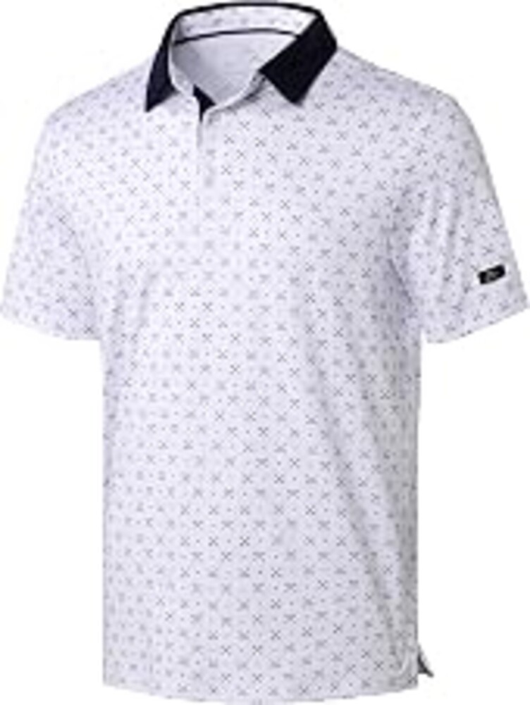 Obla Men's Golf Polo Shirts Print Short Sleeve Dry Fit Collared Shirt | Moisture Wicking, Performance, Lightweight, Casual, Polo Shirts for Men