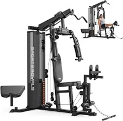 SPORTSROYALS Home Gym, Multifunctional Workout Station with Leg Press | 150LBS Weight Stack Full Body Workout Equipment for Home Exercise Fitness Strength Training