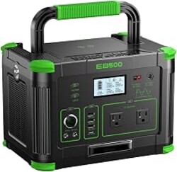 Portable Power Station 500W,519.48Wh Outdoor Solar Generator with Wireless | 10-Port Power Bank with 2x120V AC Outlets & USB-C PD 60W Charger for Camping, RV Trips, Home Emergency Backup(Peak 1000W)