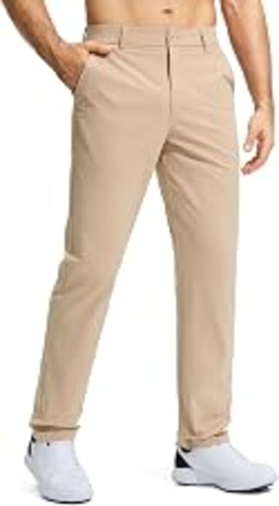 Pudolla Men's Golf Pants Stretch Work Dress Comfy Pants 30"/32"/34" Lightweight Quick Dry Casual Slacks Trousers with Pockets