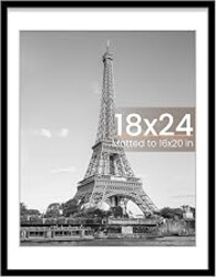 upsimples 18x24 Picture Frame, Wall Decor Poster Frames, Black 1 Pack | 18 x 24 Frame, 16x20 Frame with Mat for Gallery Wall, Family, Baby, Dog, Dorm, Christmas