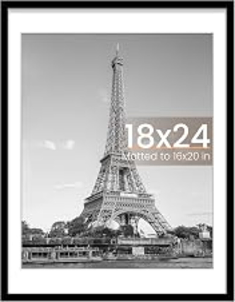 upsimples 18x24 Picture Frame, Wall Decor Poster Frames, Black 1 Pack | 18 x 24 Frame, 16x20 Frame with Mat for Gallery Wall, Family, Baby, Dog, Dorm, Christmas