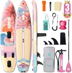 Niphean (Extra Large) Inflatable Paddle Board, SUP for 2+1 People/Family | 500lbs Capacity Paddle Boards for Adults with Complete SUP Accessories, StabilTrac Fin Non-Slip Paddleboard, Gift Ideas