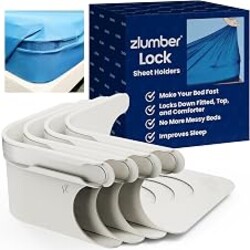 The Original USA Patented ZlumberLock - Secure Sheet Holder with Heavy-Duty Mattress Straps – No More Loose Bedding, Universal Fit, Easy One-Time Installation