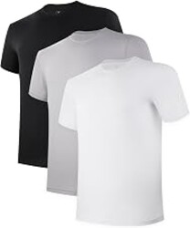 BAMBOO COOL Mens Undershirts Pack, Soft T Shirts for Men, Moisture Wicking | Stretchy Breathable Crew Neck Inner Shirt, Cooling Tees, Soft Comfort Fit, Stays tucked all day, Tagless, Casual & Sport