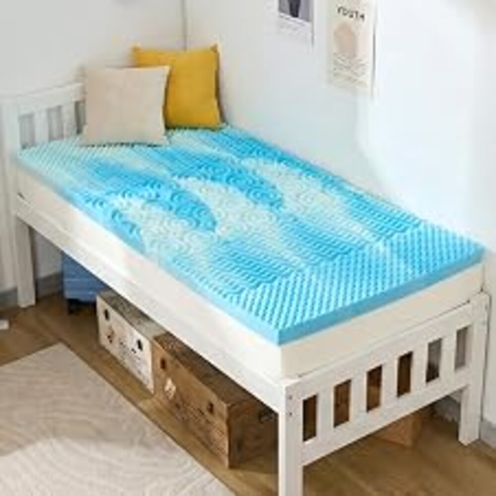 SINWEEK 2 Inch Memory Foam Mattress Topper Twin XL, Twin Extra Long Mattress Pads for College Dorm Single Bed, Pressure Relieve CertiPUR-US Certified, 39x80 Inches, Blue