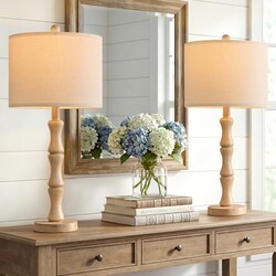 BOBOMOMO 25" Farmhouse Table Lamps Set o