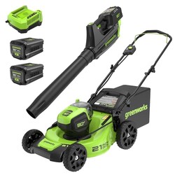 Greenworks 80V 21in Mower/Blower Kit, (2