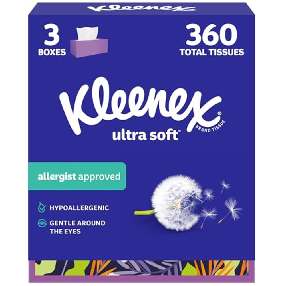 Kleenex Ultra Soft Facial Tissues, 3 Fla