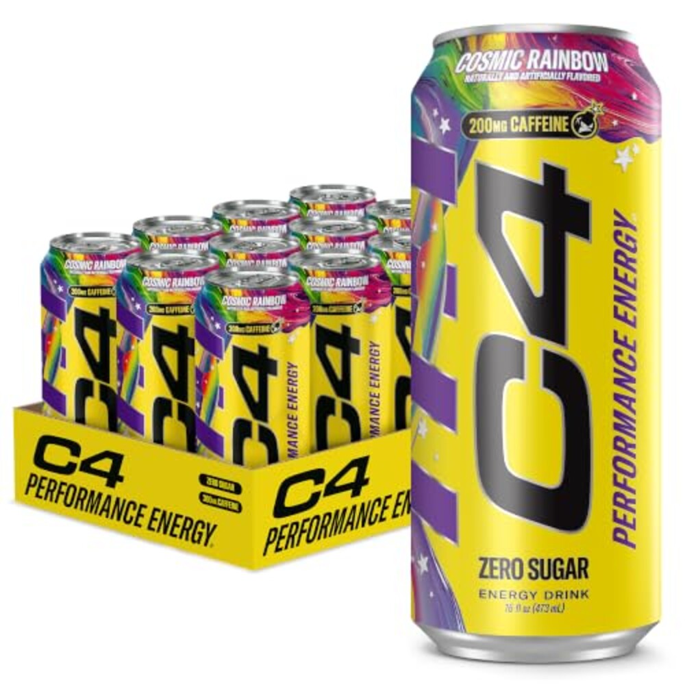 C4 Performance Energy Drink with Zero Sugar, 200mg Caffeine, 16 Fl Oz 12pk | 200mg caffeine and performance ingredients deliver explosive energy, endurance and focus.