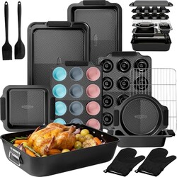 Kikcoin 25-Piece Nonstick Baking Pans Se